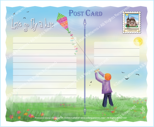 Fly a Kite Postcard Kit