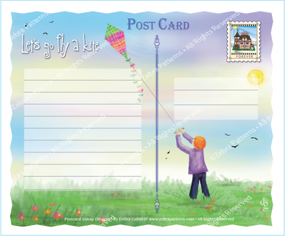 Fly a Kite Postcard Kit
