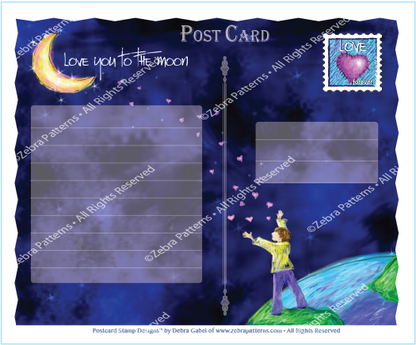 Love You to the Moon Postcard Kit